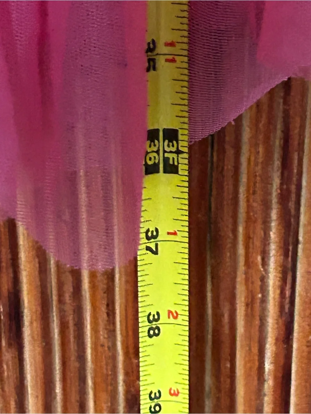 A-line skirt with ruffle tiers in burgundy and pink with elastic waist band. - Picture 7 of 12